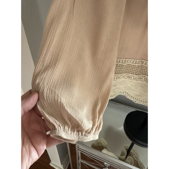 Entro Boho Lace Tunic Blouse Medium Cottagecore Peasant Romantic Top - Picture 3 of 8